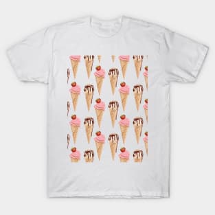 Ice Cream Cone Pattern T-Shirt